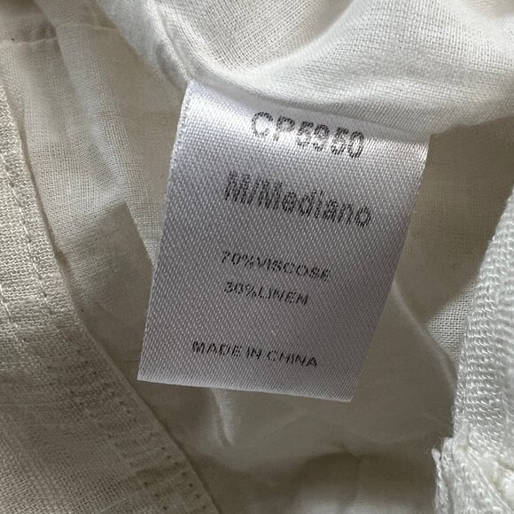 Linen Wide Leg Cropped Trouser Pants High Waisted Old Money Quiet Luxury Coastal - Picture 5 of 9